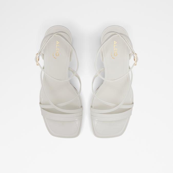 Taia Women's White/Bone Block Heel Sandals