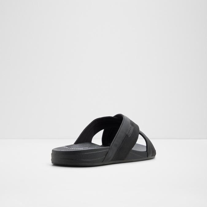 PIETTEA-IN Black Men Cross Strap Sandals