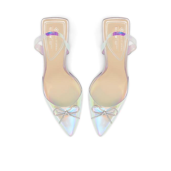 Joyride Women's Silver Block Heel Shoes image number 1