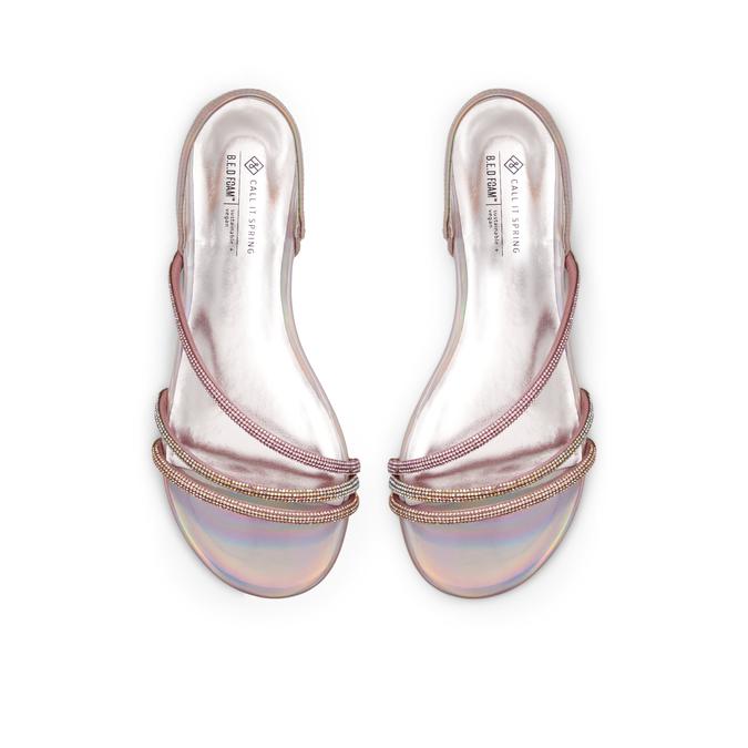 Glitter Women's Pink Flat Sandals