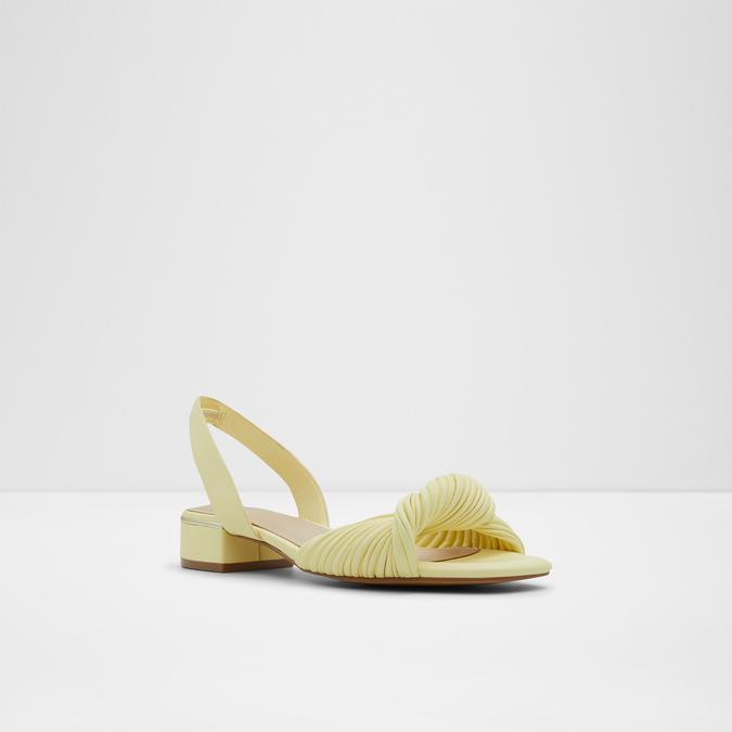 Nabila Women's Light Yellow Flat Sandals image number 4