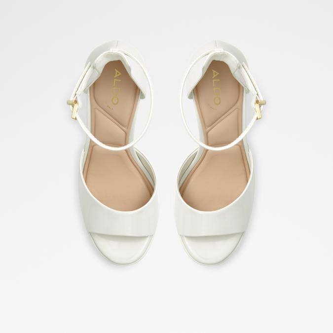 Nissa Women's White/Bone Block Heel Sandals image number 1