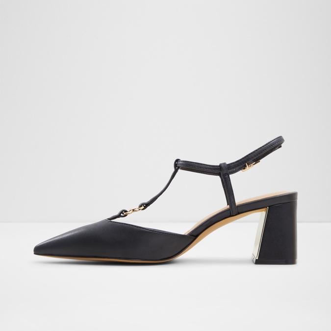 Crylla Women's Black Block Heel Shoes image number 3