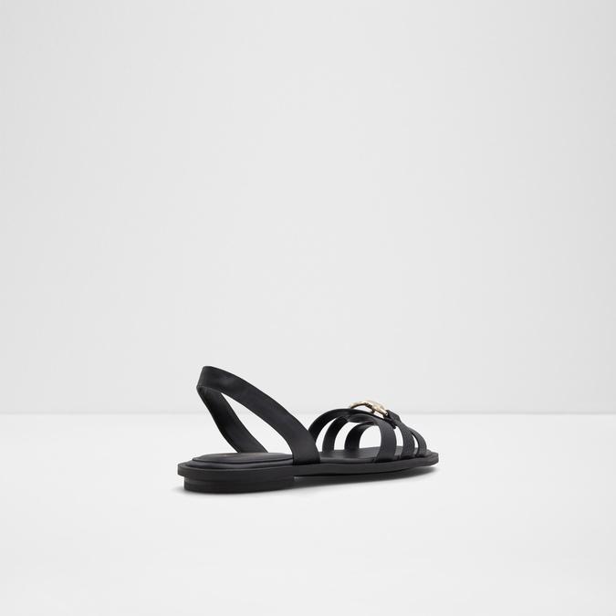 Valamaever Women's Black Flat Sandals image number 2