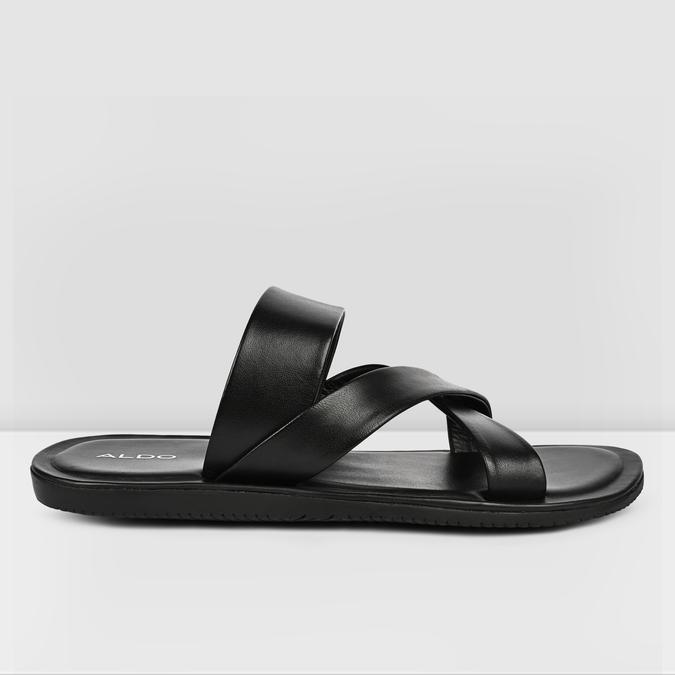 ZAHIR-IND Black Men Cross Strap Sandals