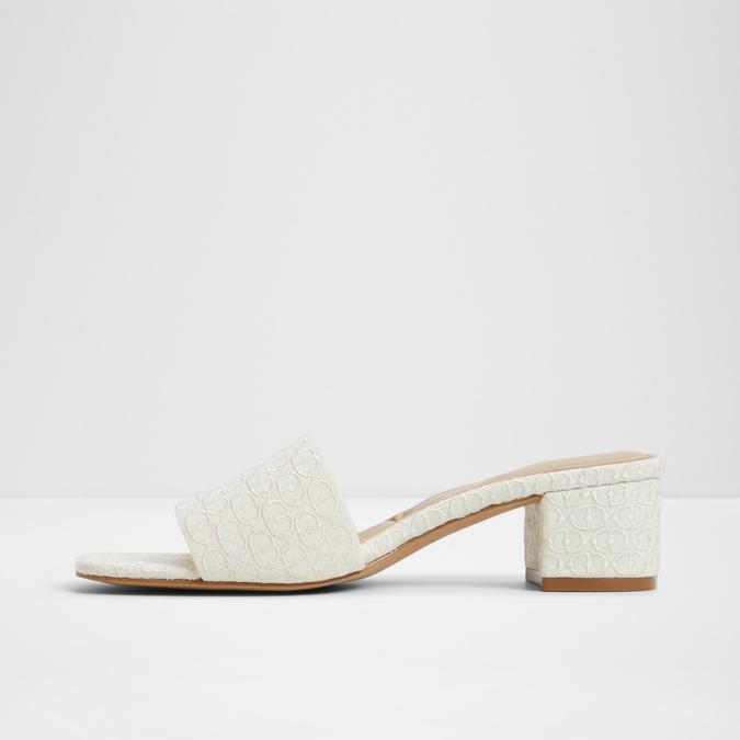Claudina Women's Beige Block Heel Sandals image number 3