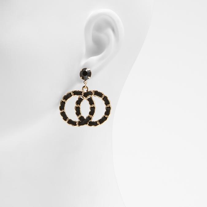 Ambania Women's Black On Gold Earrings image number 1