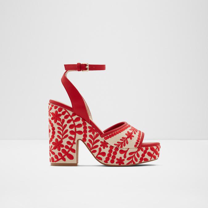 Quintinia Women's Red Block Heel Sandal image number 0