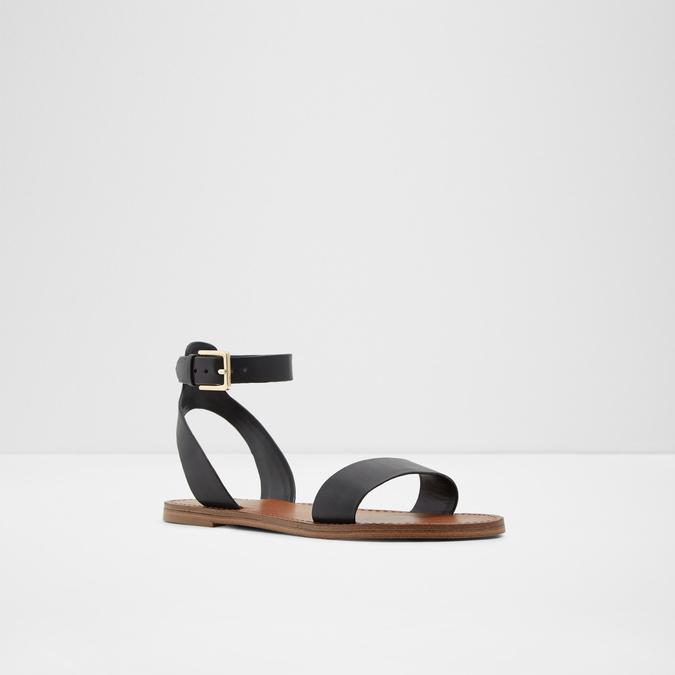 Campodoro Women's Black Flat Sandals image number 3