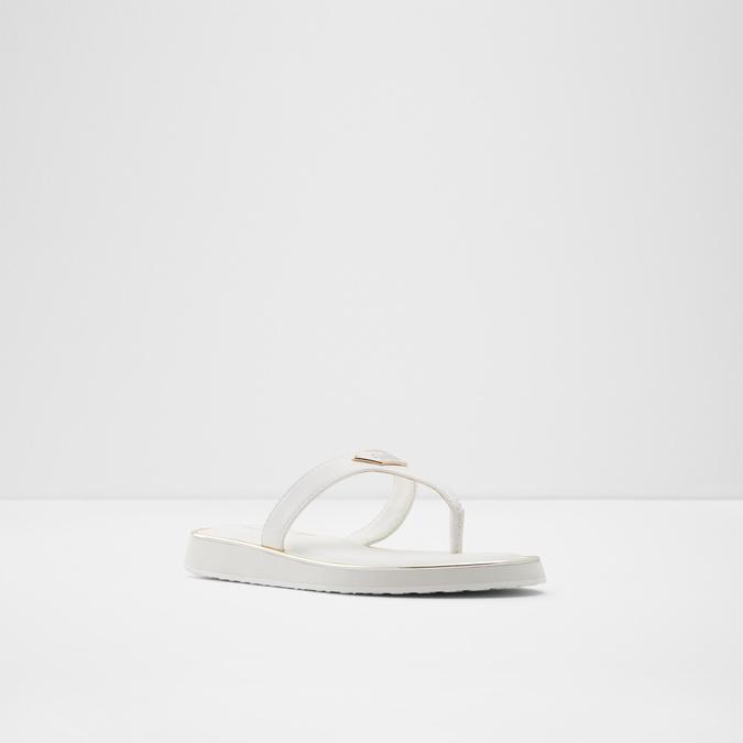 Manaberiel Women's White Sandals image number 4