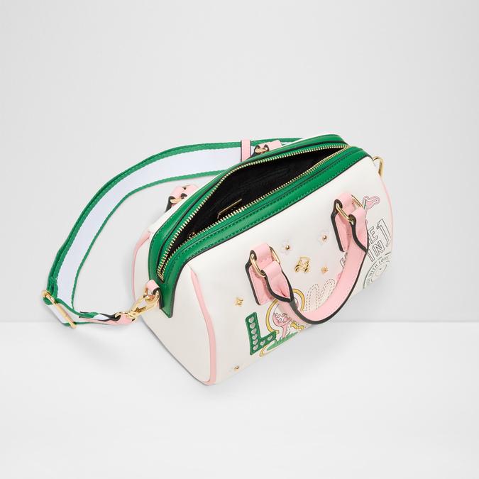 Fisney Women's White Barrel Bag image number 2