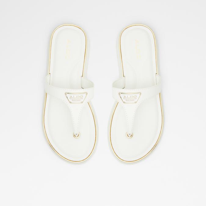 Manaberiel Women's White Sandals image number 1