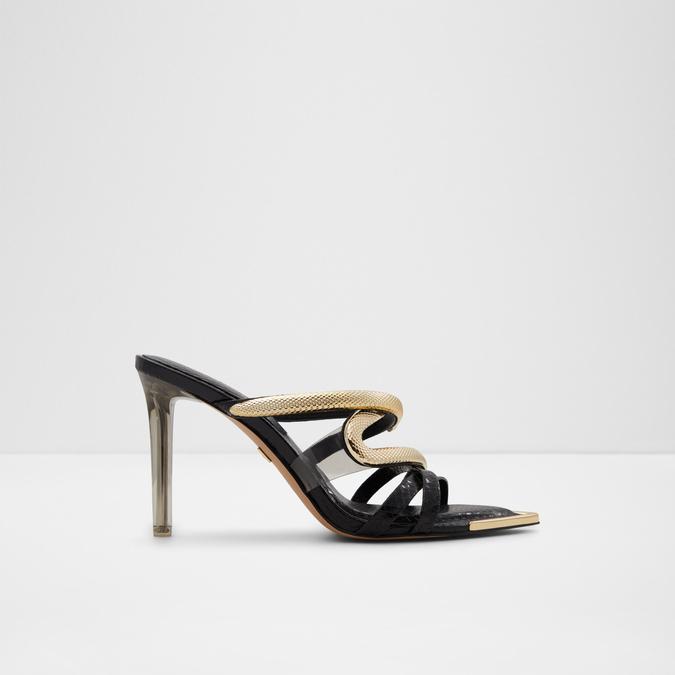 Aldo black strappy sale heels