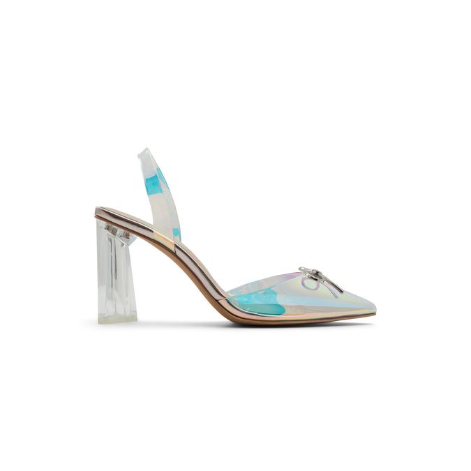 Joyride Women's Silver Block Heel Shoes image number 0