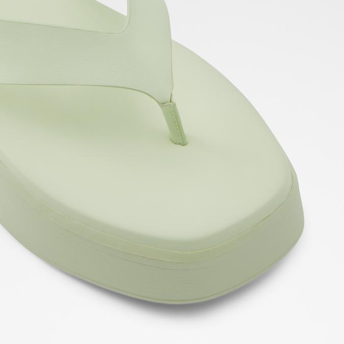 Delphy Women's Bright Green Flatform Sandals image number 5