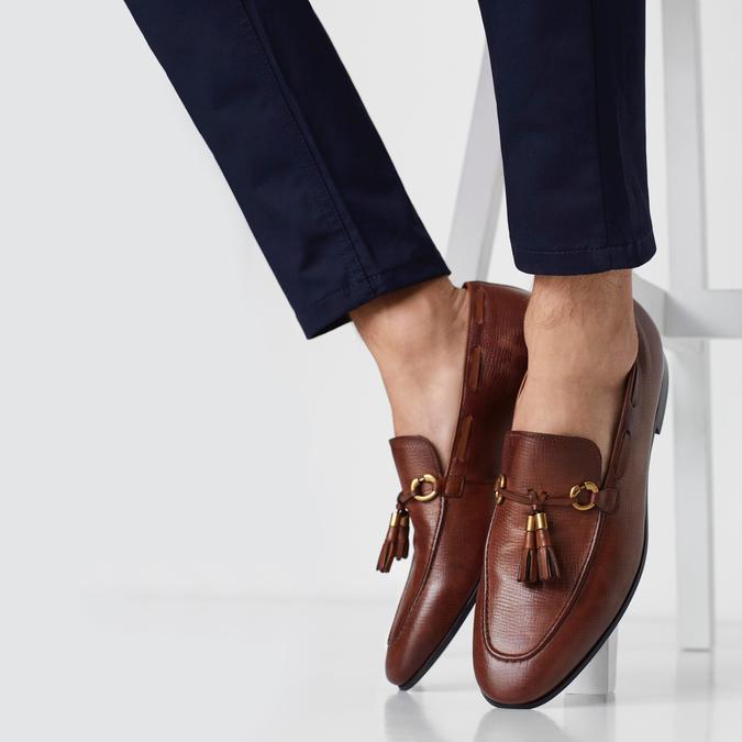 Olaleviel Men's Cognac Dress Loafers image number 1