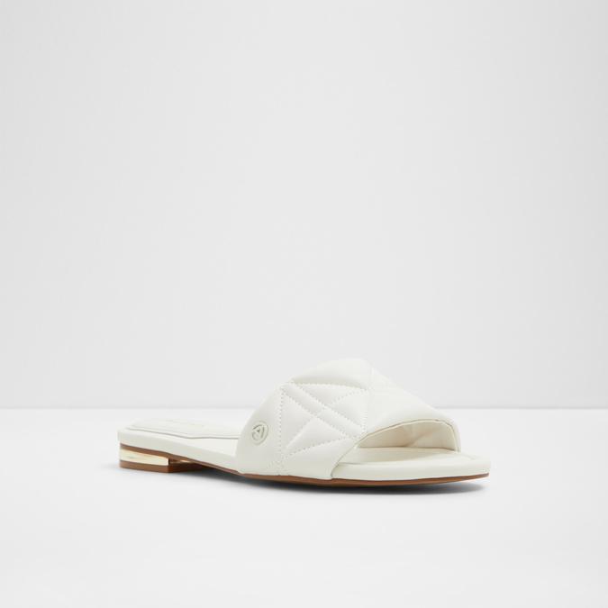 Sundown Women's White Flat Sandals image number 4