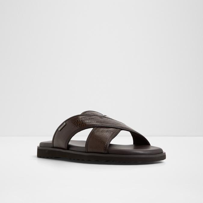 OLINOA-IN Brown Men Cross Strap Sandals image number 3