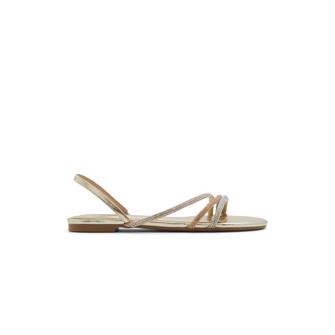 Glitter Women's Gold Flat Sandals image number 0