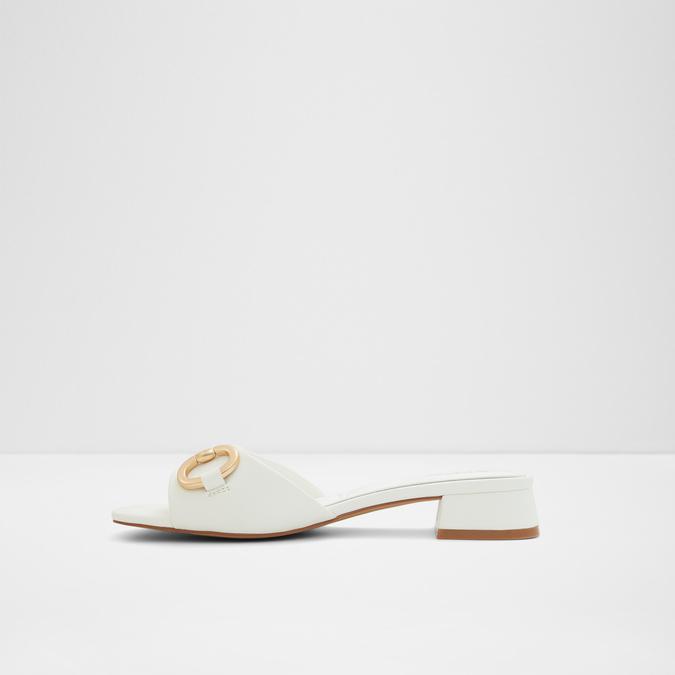 Faiza Women's White Block Heel Sandals image number 3