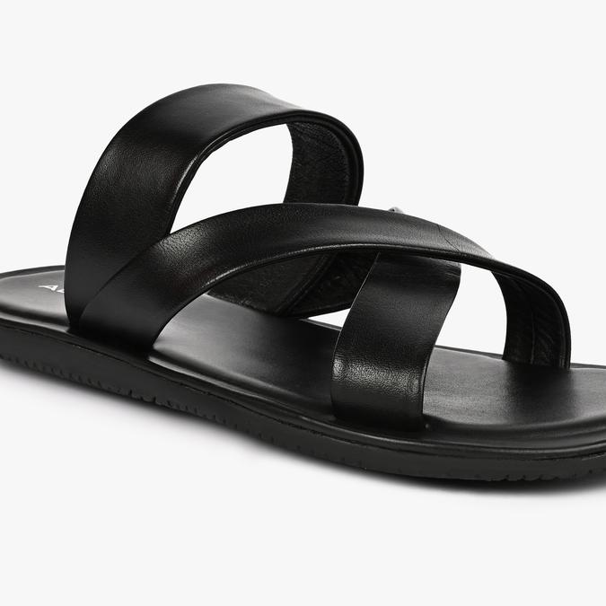 ZAHIR-IND Black Men Cross Strap Sandals image number 4