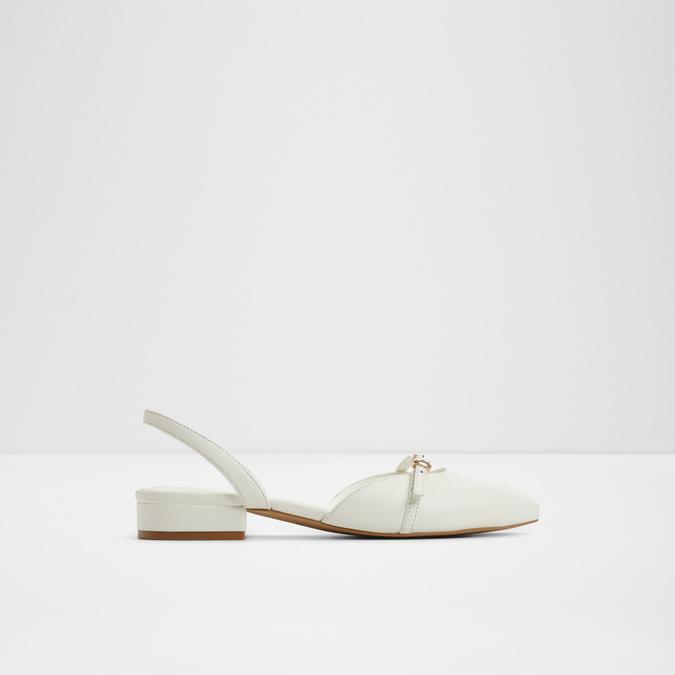 Flintstone-In Women's White Block Heel Shoes