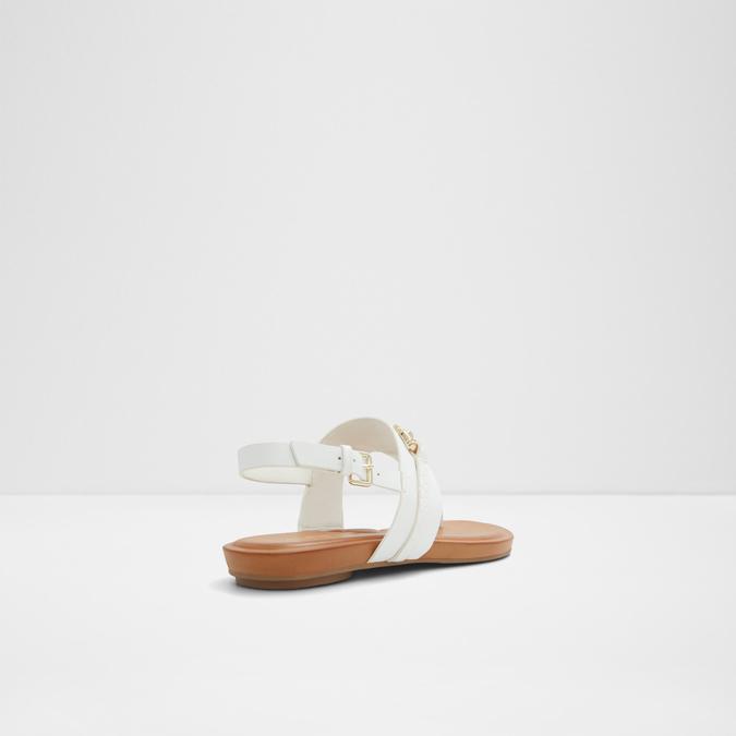 Tany Women's Open White Flat Sandals image number 2