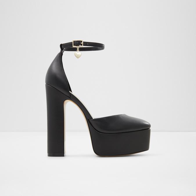 Black Patent Block Heel - Comfortable Heels - Ally Shoes