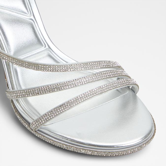Chicglow-In Women's Silver Block Heel Sandals image number 6