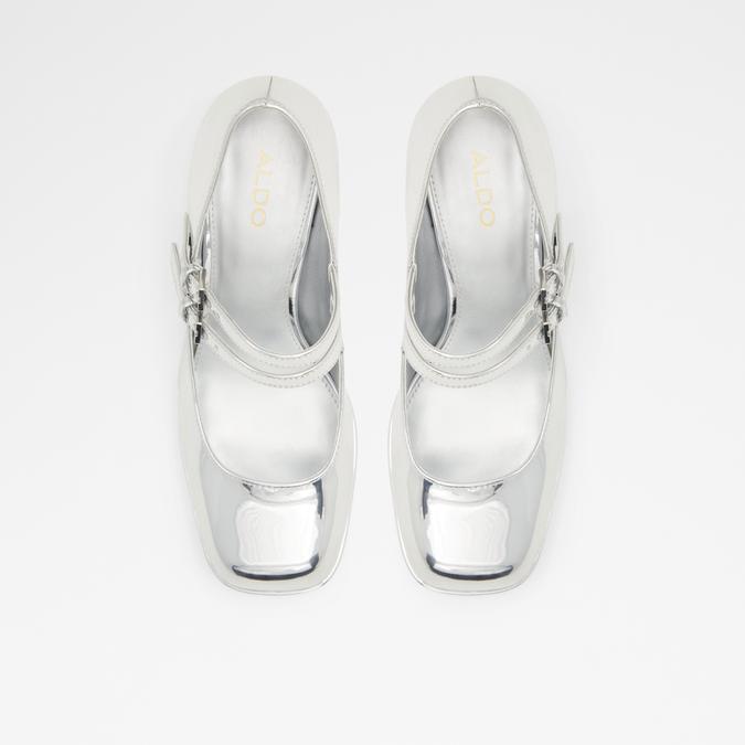 Manda Women's Silver Block Heel Shoes image number 1