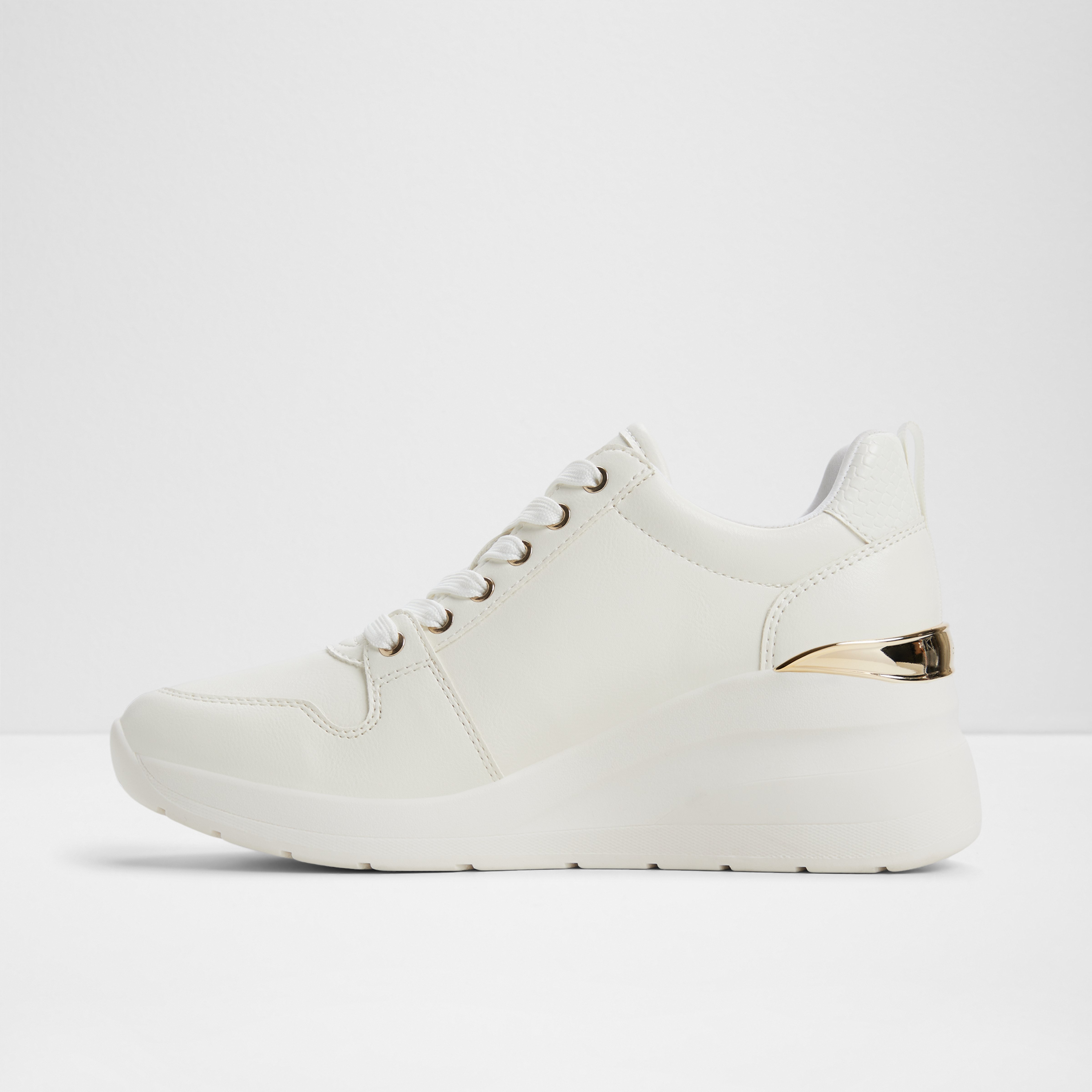 Larosea-In Women's White Sneaker Wedges image number 3