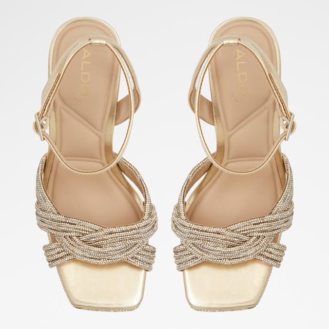Glimma Women's Gold Block heel Sandals image number 1