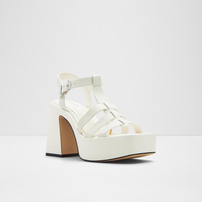 Jeni Women's White Block Heel Sandals image number 4