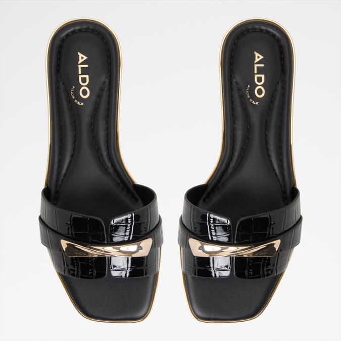 Darlina-In Women's Black Flat Sandals