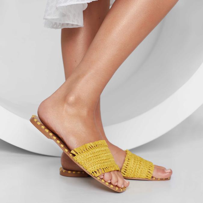 Ybaolla Women's Yellow Flat Sandals image number 1