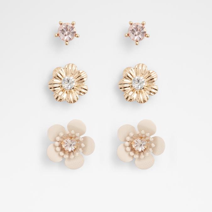 Cz studded baby pink stone drop earrings 