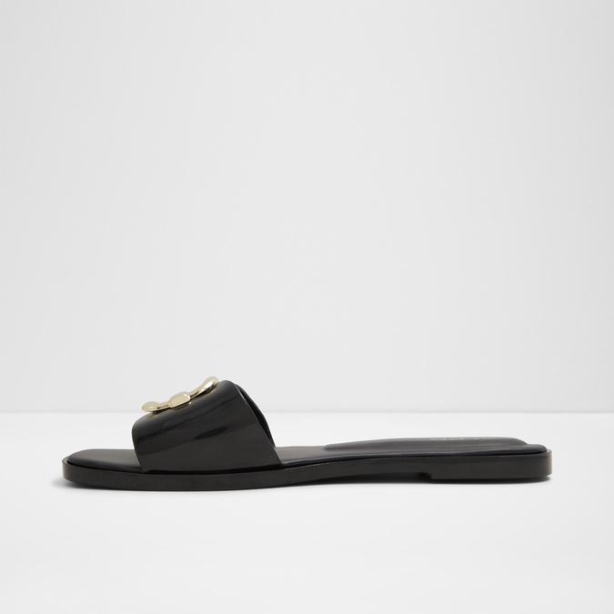 Jellyicious Women's Black Flat Sandals image number 3