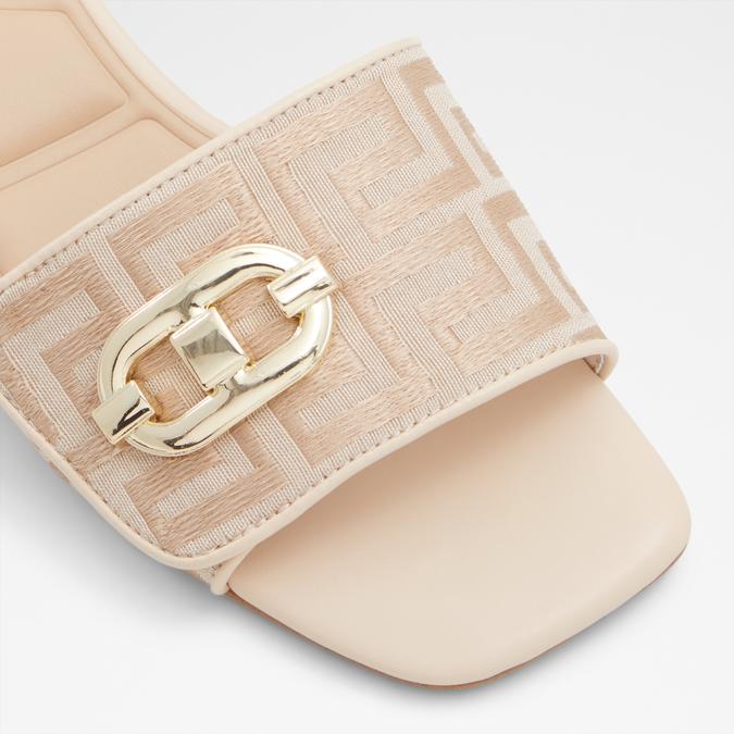 Heleny Women's Beige Block Heel Sandals image number 5