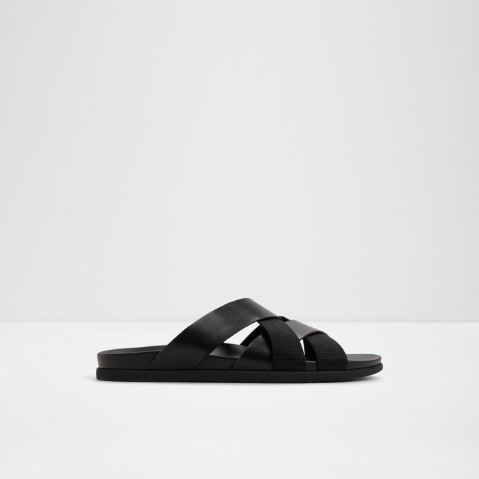 FLORIAN Black Men Cross Strap Sandals