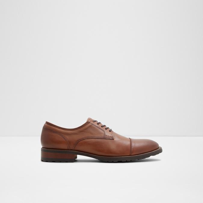 Men's brown cap toe dress shoes top