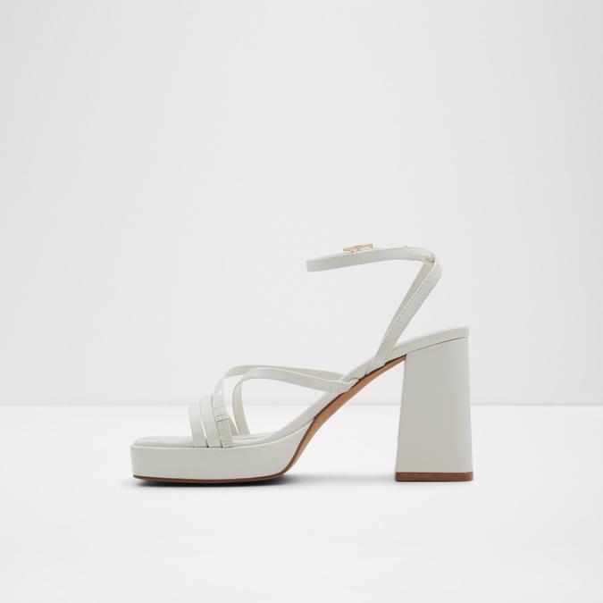 Taia Women's White/Bone Block Heel Sandals image number 3