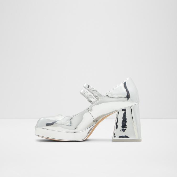 Manda Women's Silver Block Heel Shoes image number 4