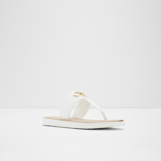 Asarona Women's White Flat Sandals image number 3