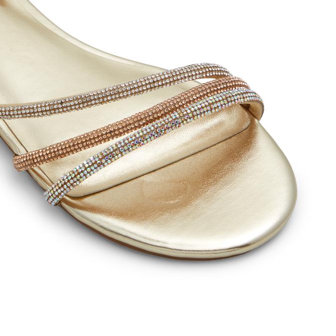 Glitter Women's Gold Flat Sandals image number 5