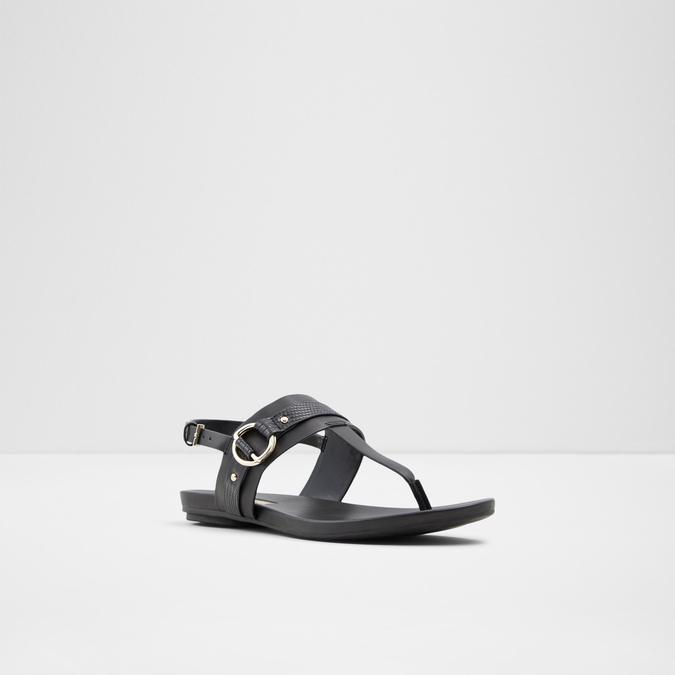 Pandra Women's Black Flat Sandals image number 3