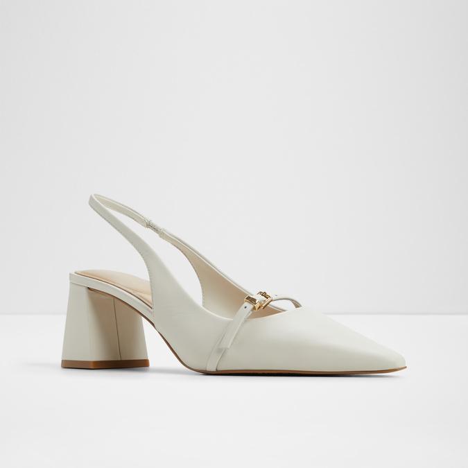 Skepper-In Women's White Block Heel Shoes image number 4