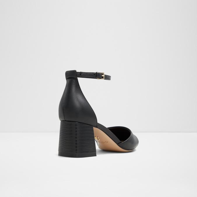 Uneral Women's Black Block Heel Shoes image number 2