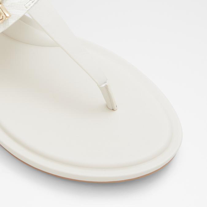 Tany Women's White Flat Sandals image number 5