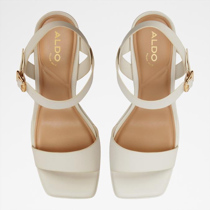 Montse-In Women's White Block Heel Sandals