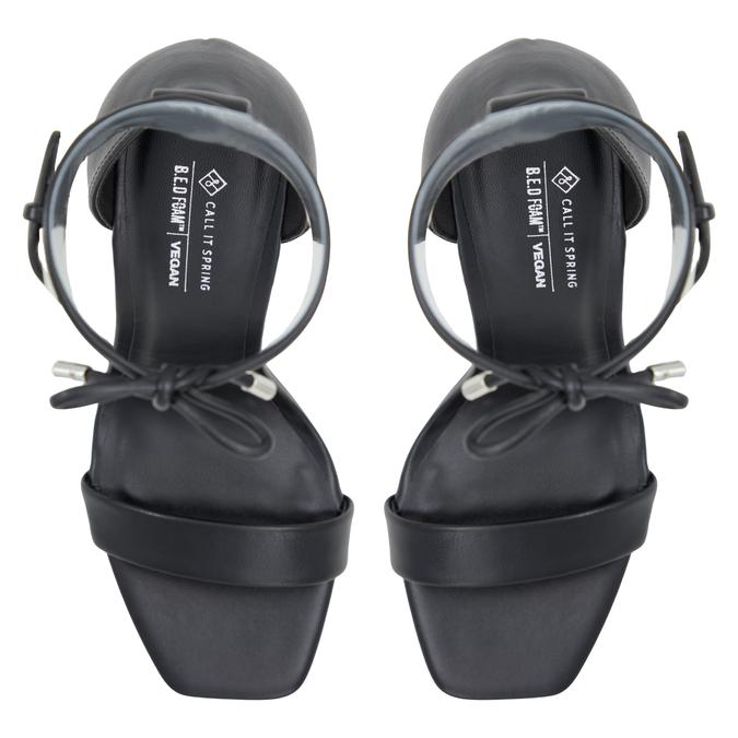 Eleezaa Women's Black Block Heel Sandals image number 1